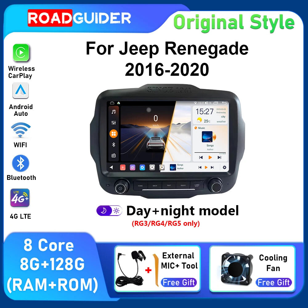 Android for Jeep Renegade 2016-2020 CarPlay Car Radio Auto Multimedia Player GPS