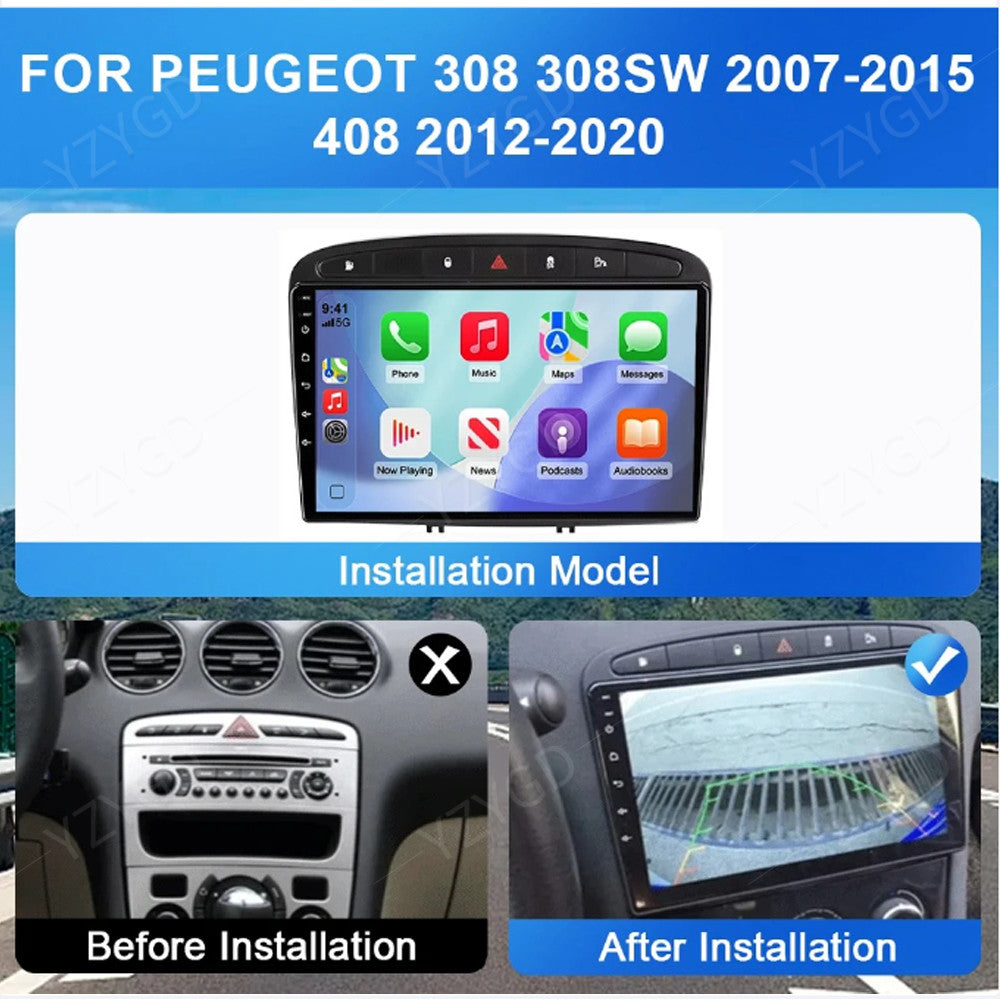 for Peugeot 308 308SW 2007-2015 408 2012-2020 CarPlay Car Stereo Radio GPS Navi