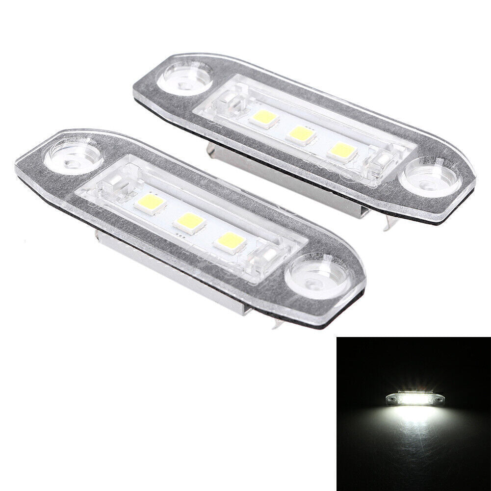 Fit for Volvo S80 S60 C70 V70 XC90 XC60 2x 3-LED Number License Plate Light White