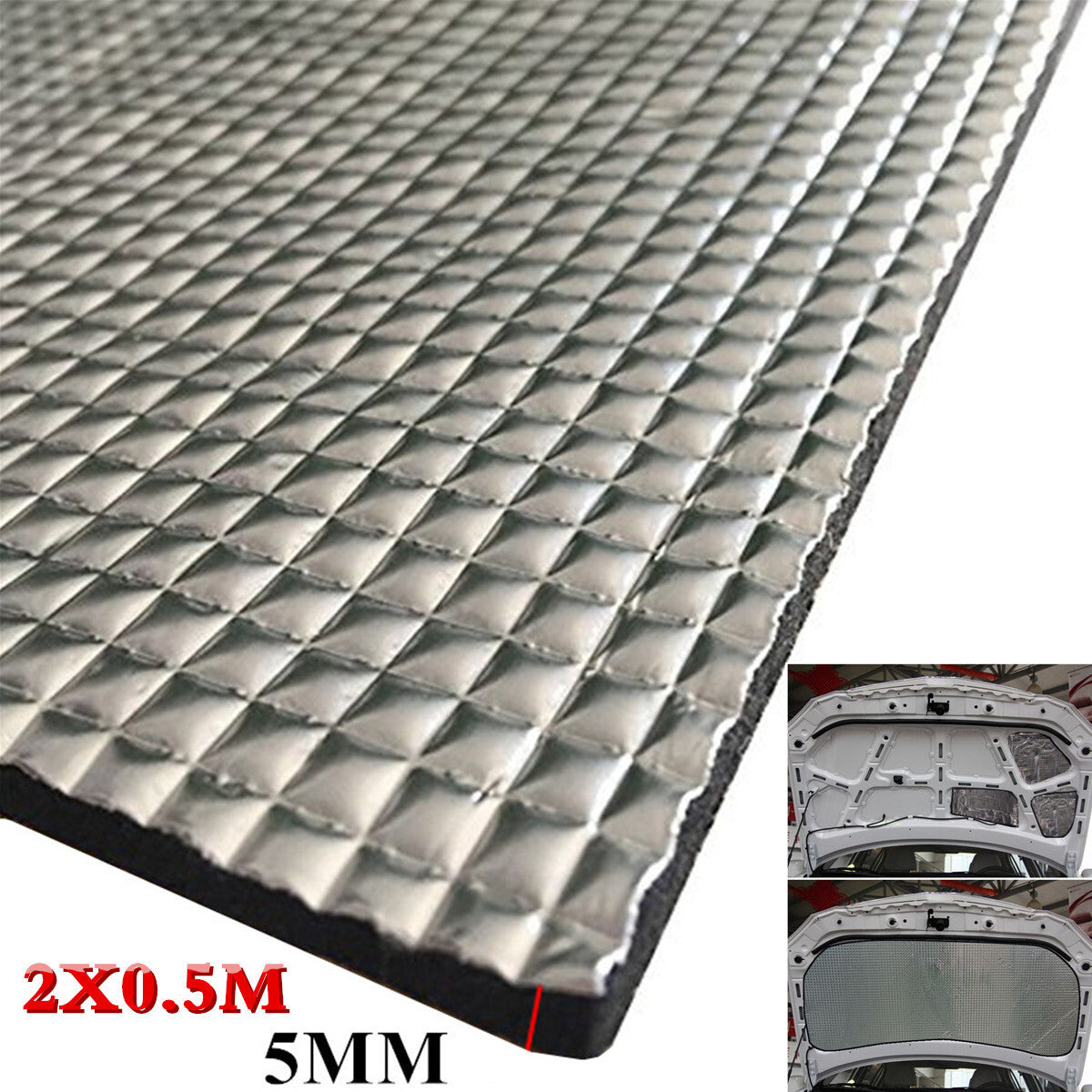 Car Engine Hood Firewall Sound Deadener Pad Noise Heat Insulation Deadening Mat
