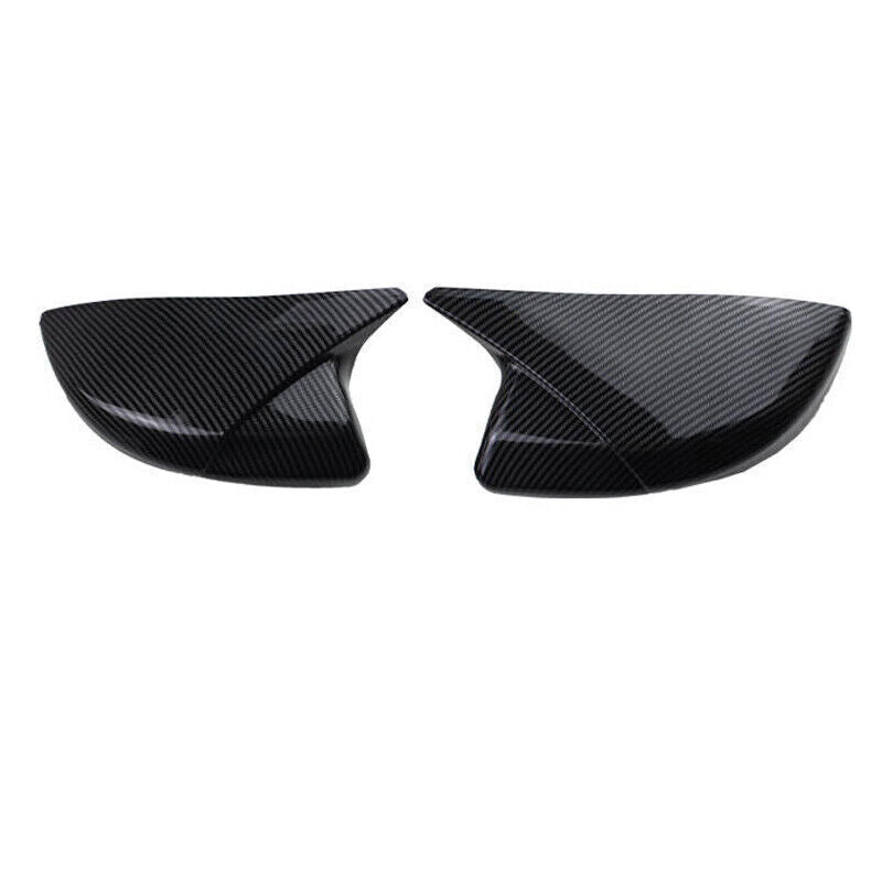 for Nissan Sentra 2013-2019 Carbon Fiber Side Horn Rearview Mirror Cover Trim 2X