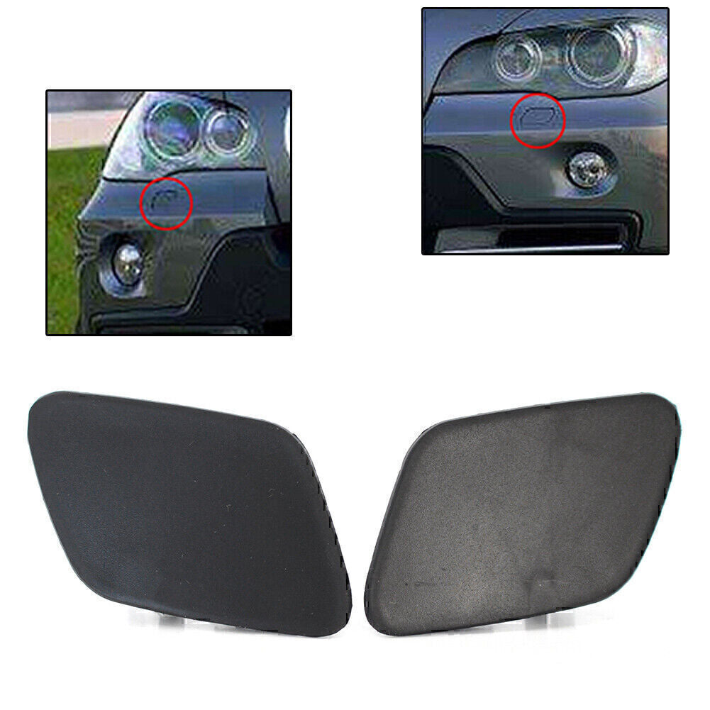 Pair Front Bumper Headlight Washer Nozzle Cover Cap Fit for BMW X5 E70 2006-2012