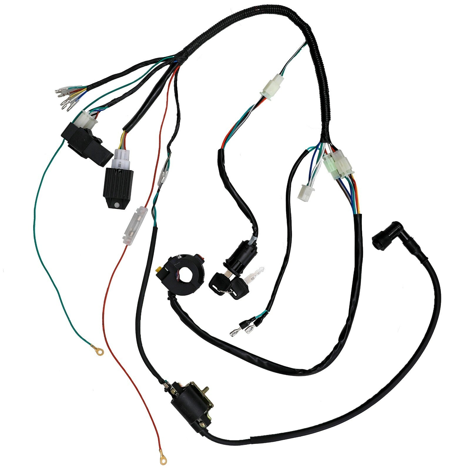 Wiring harness with light wires suitable for 50cc, 125cc, and 140cc engine off-road bicycles, Apollo SSR
