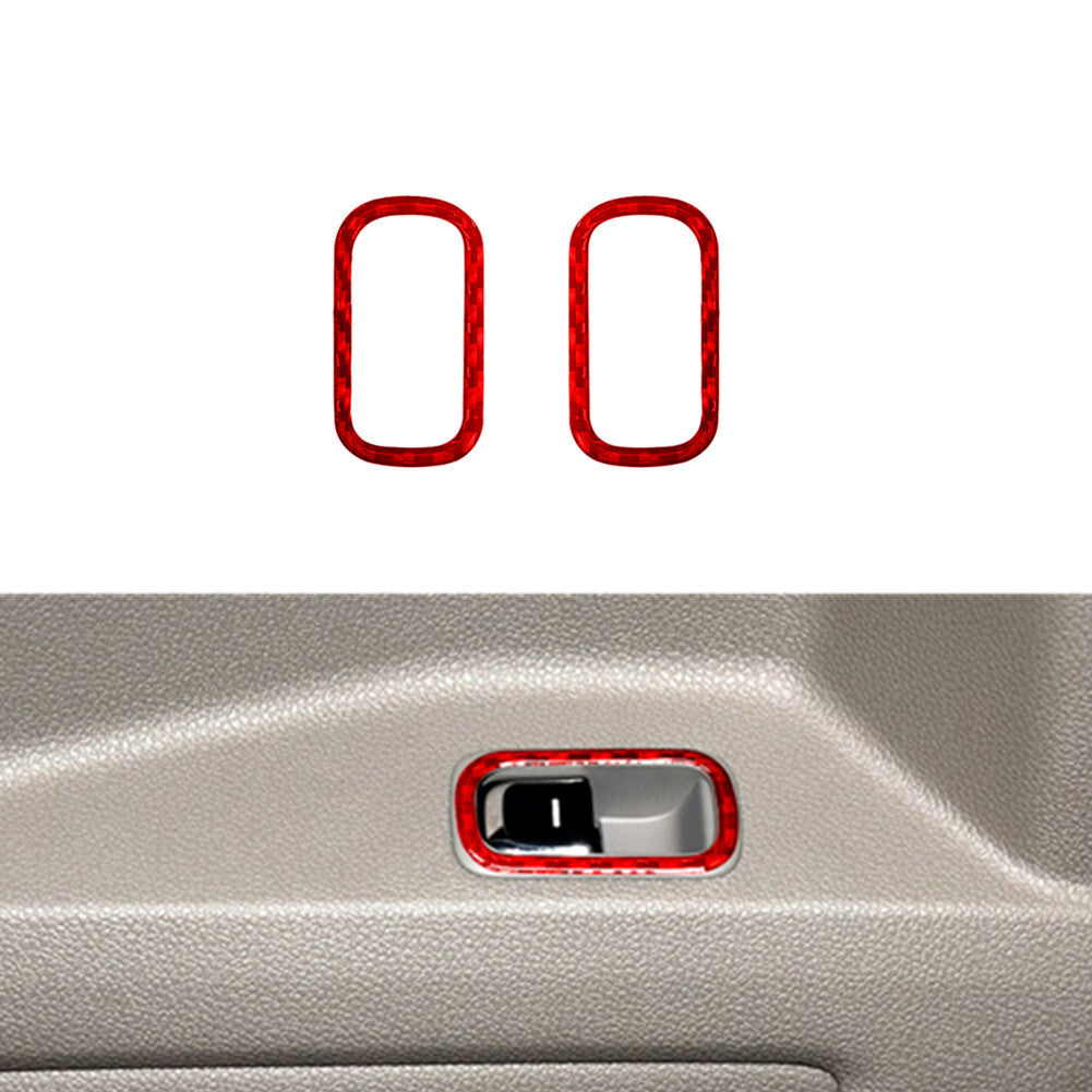 Red Carbon Fiber Rear Door Handle Frame Trim Cover for KIA Sedona 2015-2016