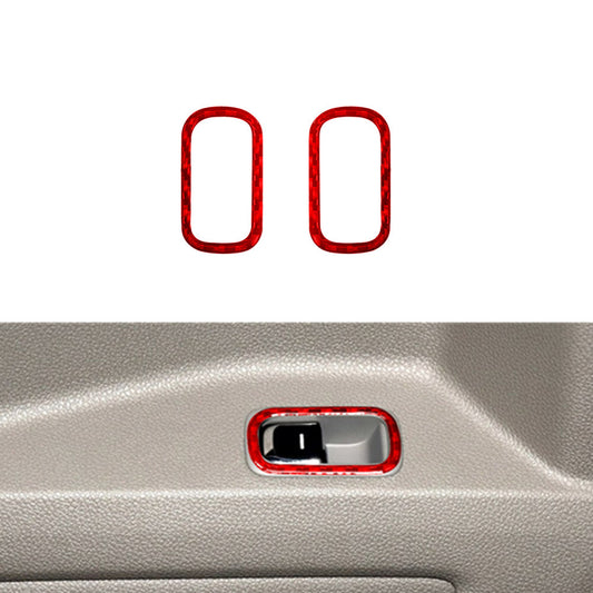 Red Carbon Fiber Rear Door Handle Frame Trim Cover for KIA Sedona 2015-2016