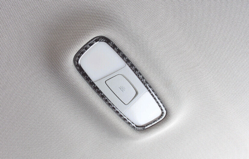 for Audi A3 S3 2014-20 Real Carbon Fiber Front Rear Reading Light Cover Trim 2P