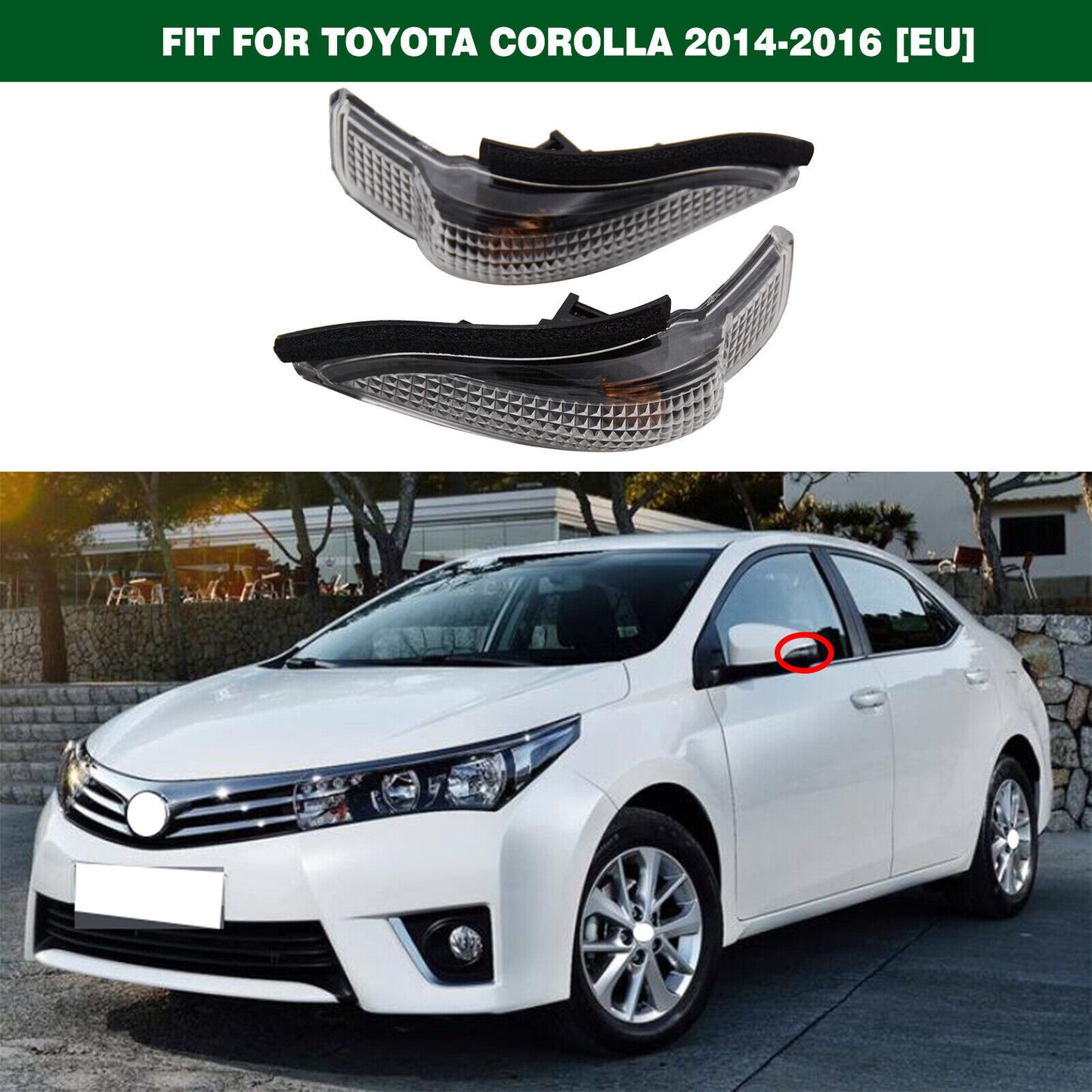 Door Mirror Turn Signal Light Indicator Lamps for TOYOTA for Corolla EU 2014-2016