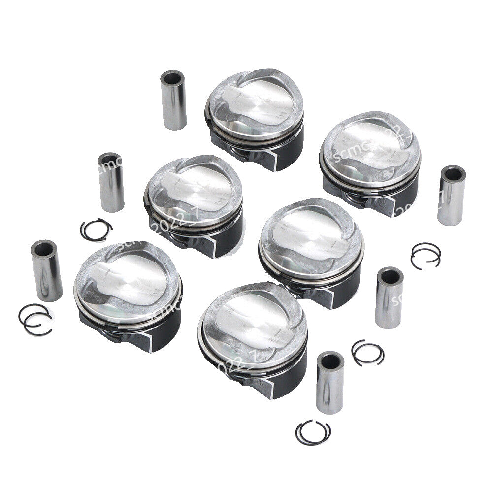 6x Engine Pistons  Rings Set for Audi A4 A5 S5 A6Quattro Q7 3.0T CREC CRED CREH