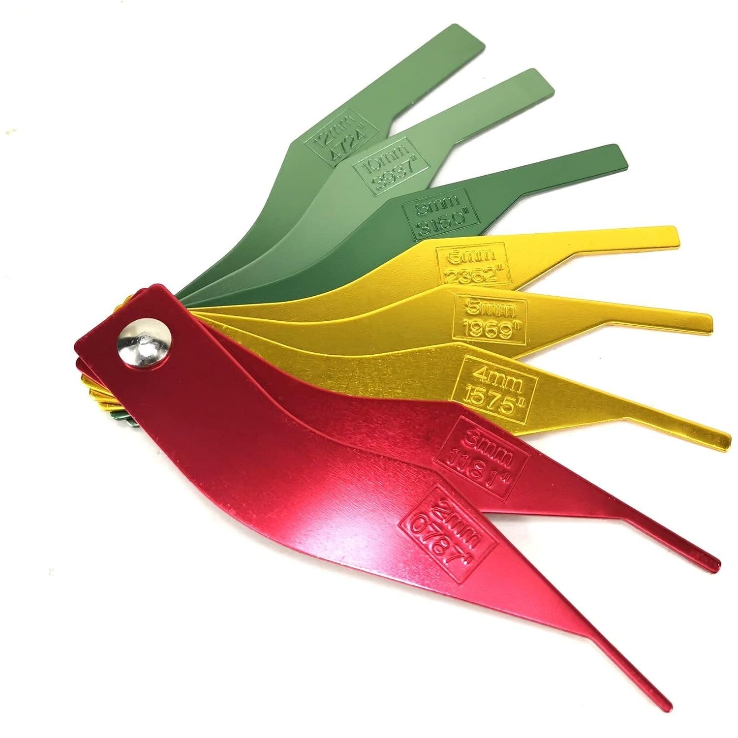8-in-1 Metal Car Brake Pad Liner Thickness Gauge Measurement Tool
