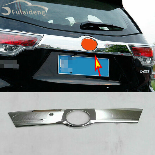 for Toyota Highlander 2014-2019 Chrome Rear Trunk Streamer Cover W/ for SMART KEY FIT