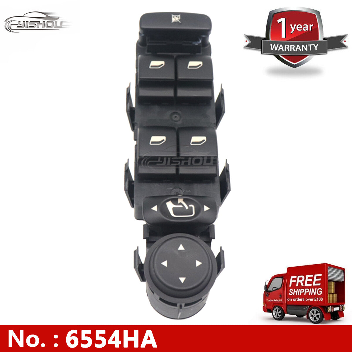 Car window control button switch, window lifter 6554.HA, suitable for Citro?n C4 2005-2011