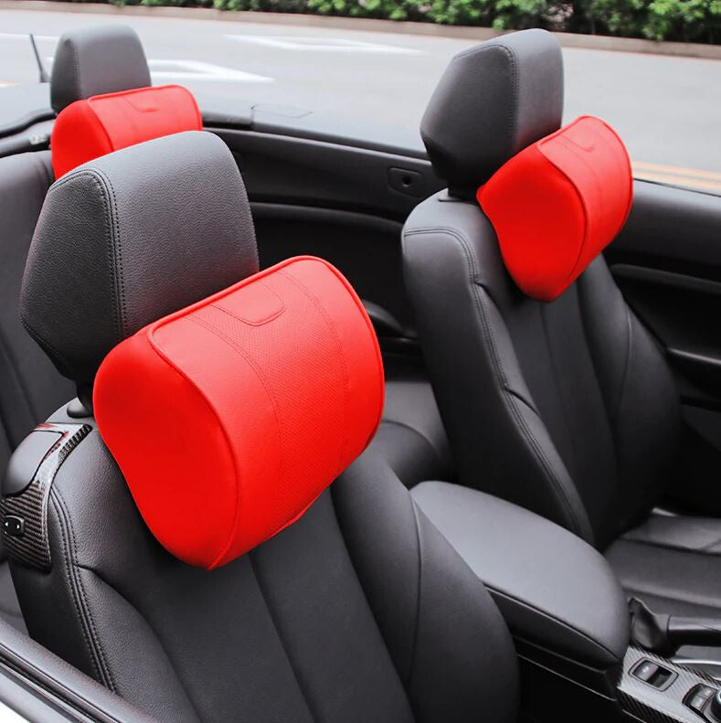 Car for seat backrest and neck pillow memory foam red Mugan for Honda for Acura