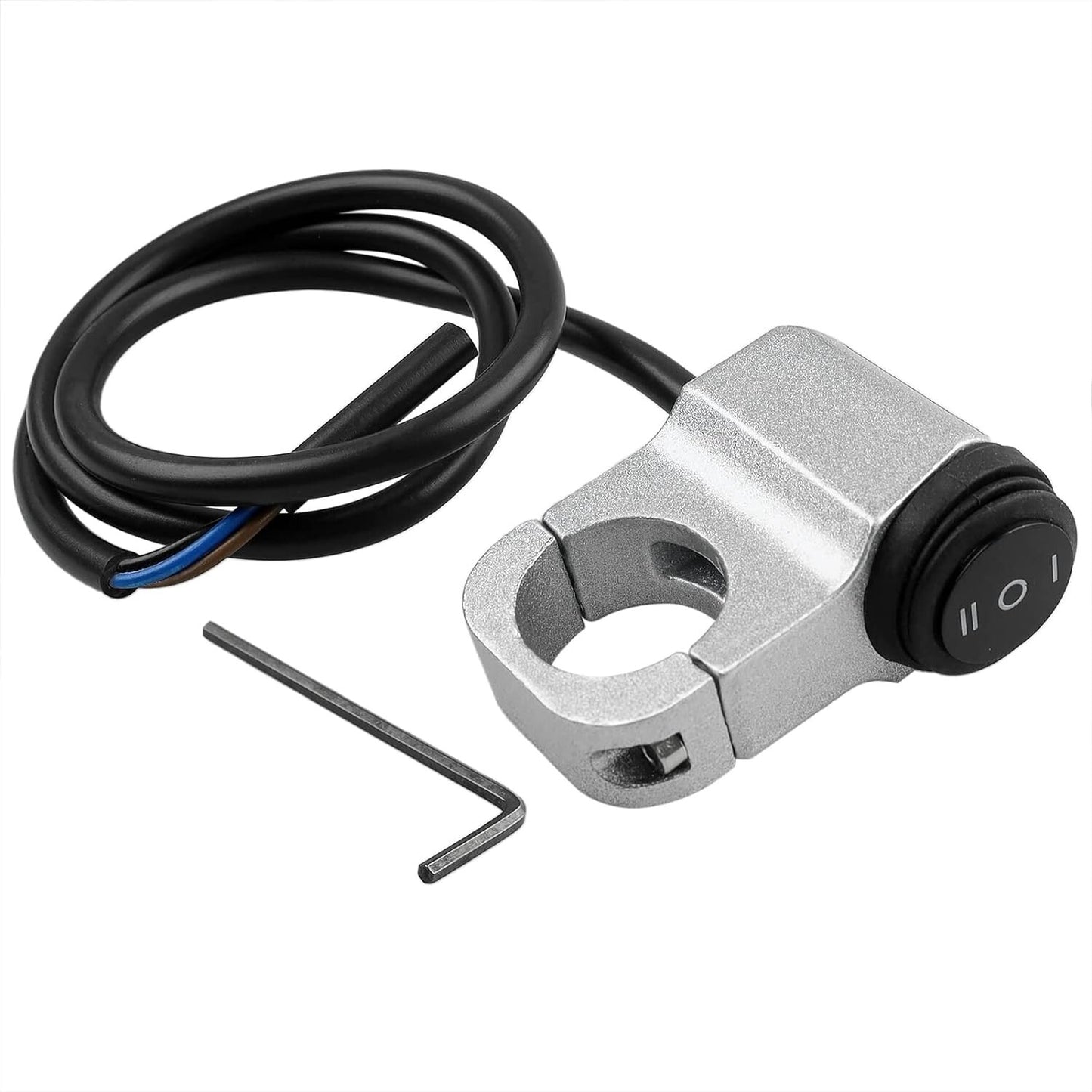 7/8 22-23mm Handlebar On-Off-On Control CNC Craft Mounting Bracket Suits,Silver