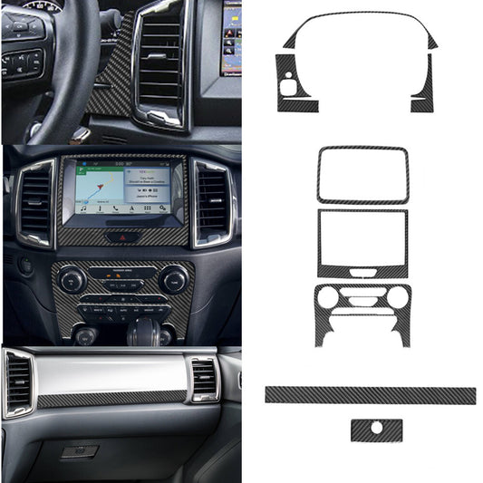 8Pcs Carbon Fiber Set of Dashboard Panel Cover Trim for Ford Ranger 2019-2022