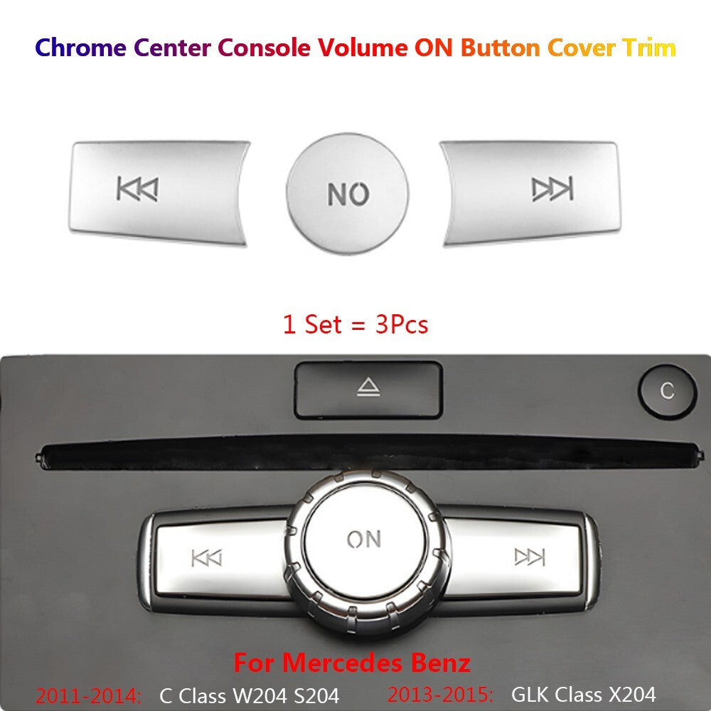 3x Apply To for Mercedes-Benz C GLK Car Center Console Volume Switch Cover Trim