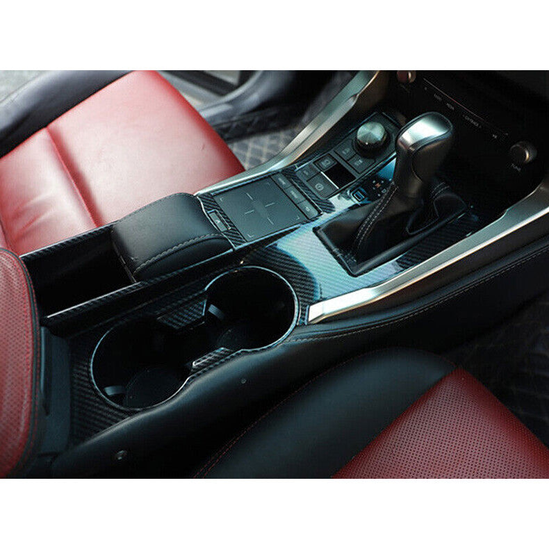 for Lexus NX200t 300h 2015-2021 Carbon Fiber Gear Shift Box Panel Cover Trim LHD