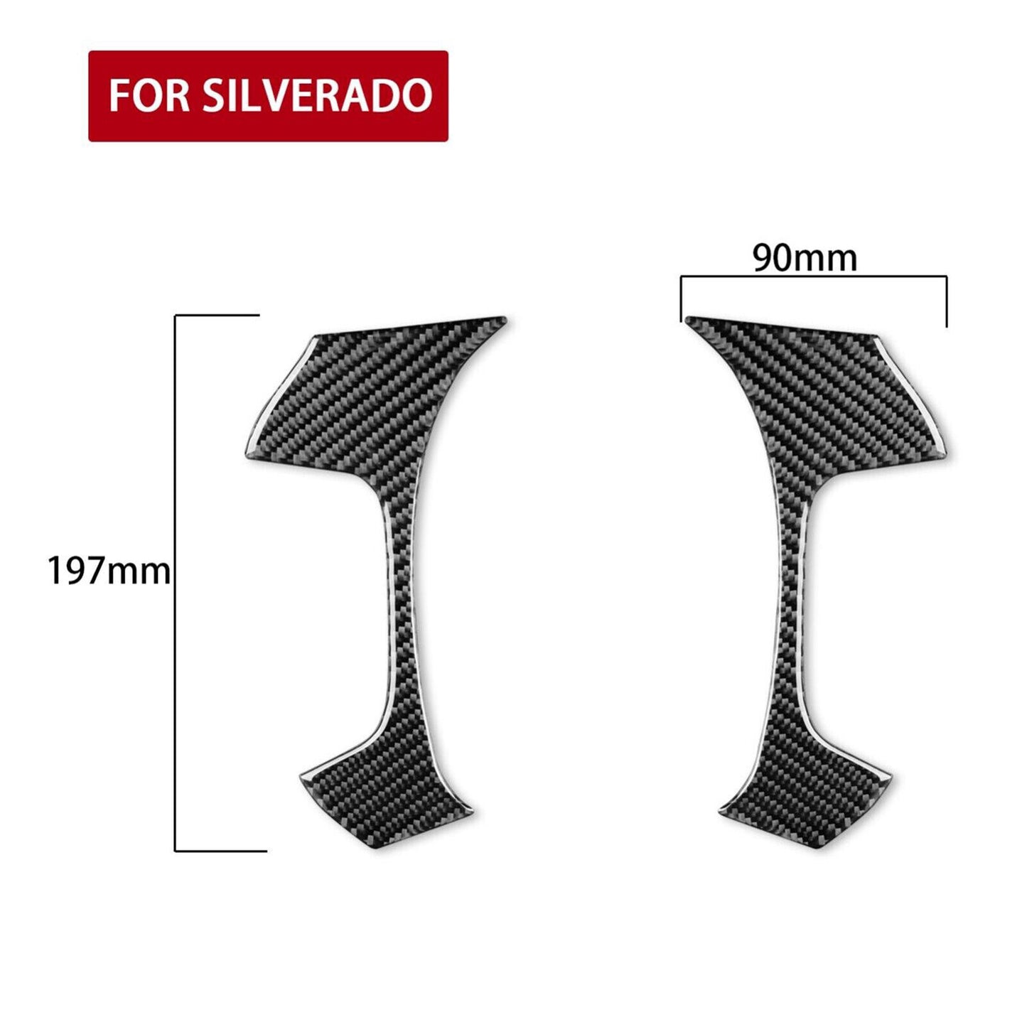 For Silverado for Sierra 07-13 Steering Wheel Cover Trim Stickers Carbon Fiber Kit