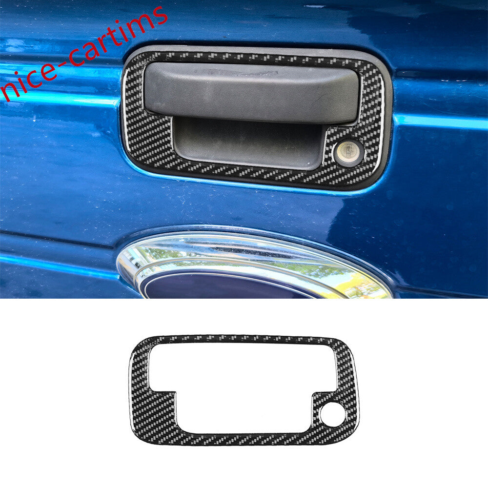 Carbon Fiber Tailgate Rear Trunk Handle Bowl Panel Cover for Ford F150 2009-2014