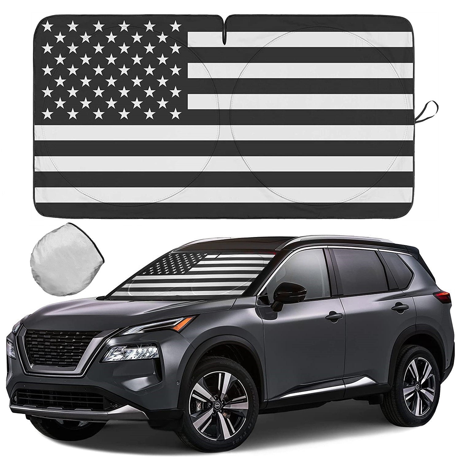 for Cadillac Accessories US Flag Car SUV Windshield Sun Shade Shield Cover Visor