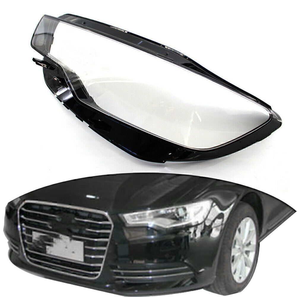 1x Car Left Side Headlight Lens Cover Shell Fit for Audi A6 C7 2016 2017 2018