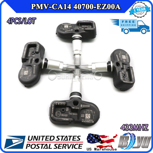 4P Suitable for 4x New TPMS Tire Pressure Sensor for Nissan Titan XD 16-21 40700-EZ00A 433MHz