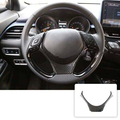 for Toyota CHR CH-R 2018-2022s Carbon Fiber Steering Wheel Blade Cover Trim 1pcs