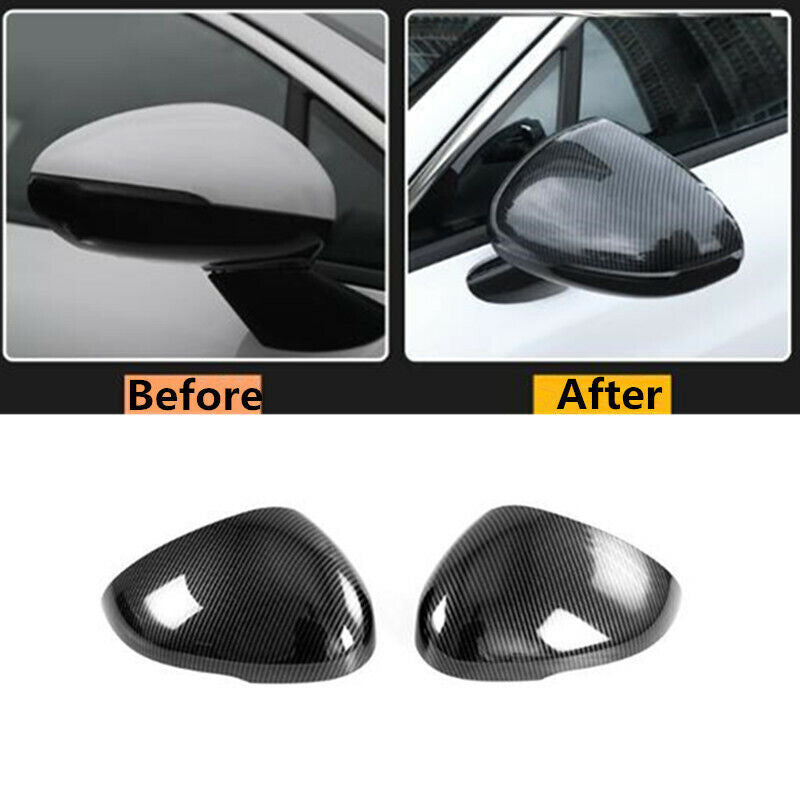 Carbon Fiber 2PCS Side Rearview Mirror Cover Decor Trim Fit for KIA K5 2020-2023
