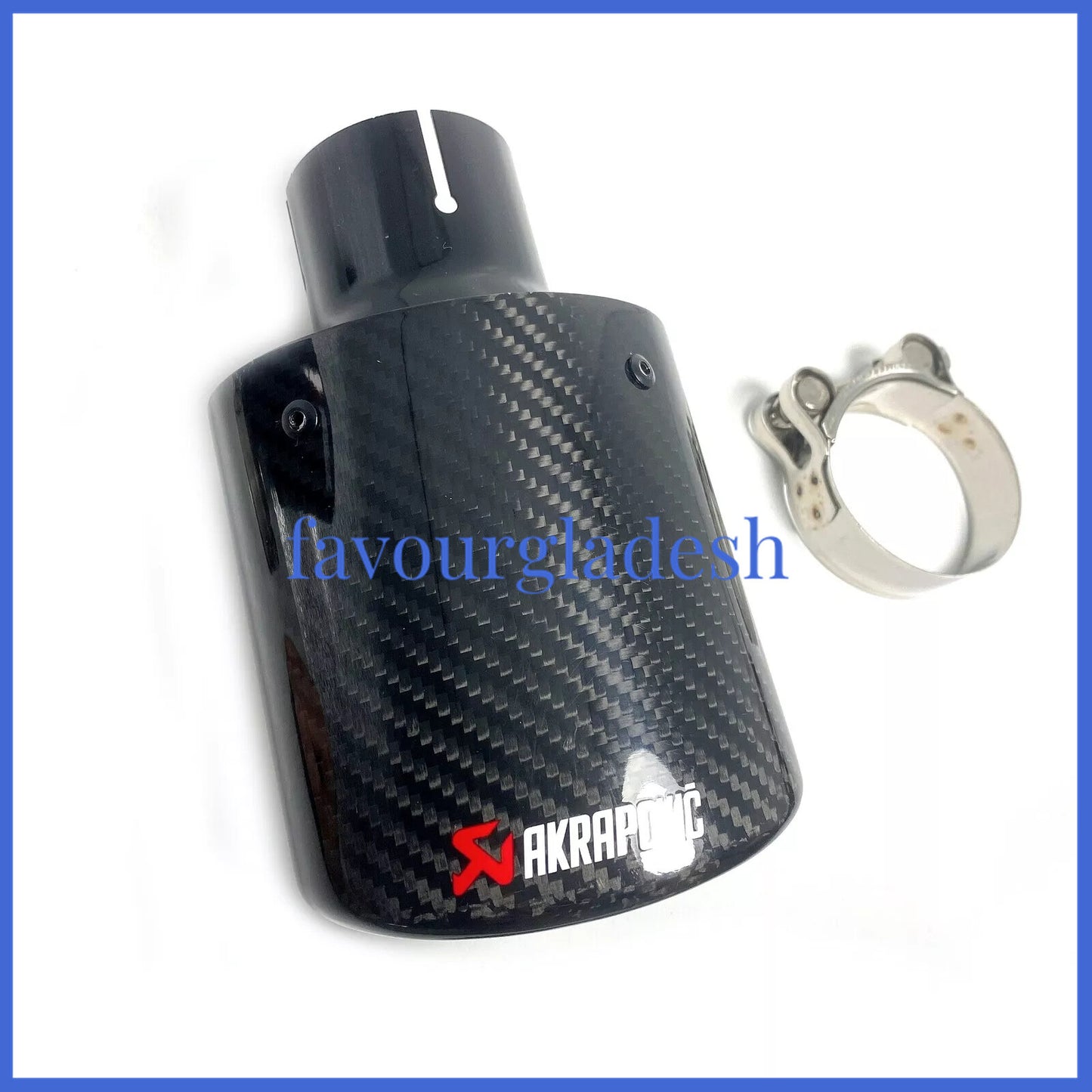 Oval Slanted Akrapovic Carbon Fiber Exhaust tip exhaust muffler pipe 70-115mm
