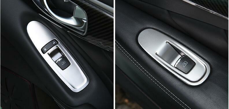 for Infiniti Q50 Q60 2014-2023 Silver Steel Window Lock Lift Panel Frame Trim 4