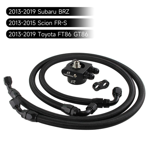 Oil Filter Sandwich Adapter with Hose Kit for Subaru BRZ for Scion -S GT86 FT86 BK