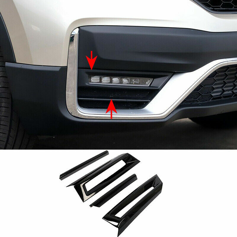 ABS Glossy Black Front Bumper Fog Lamp Trim Cover for Honda CRV CR-V 2020-2022