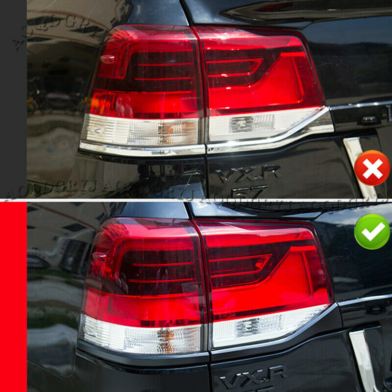 for Land Cruiser LC200 16-21 Glossy Black Rear taillight bottom Moulding Strips