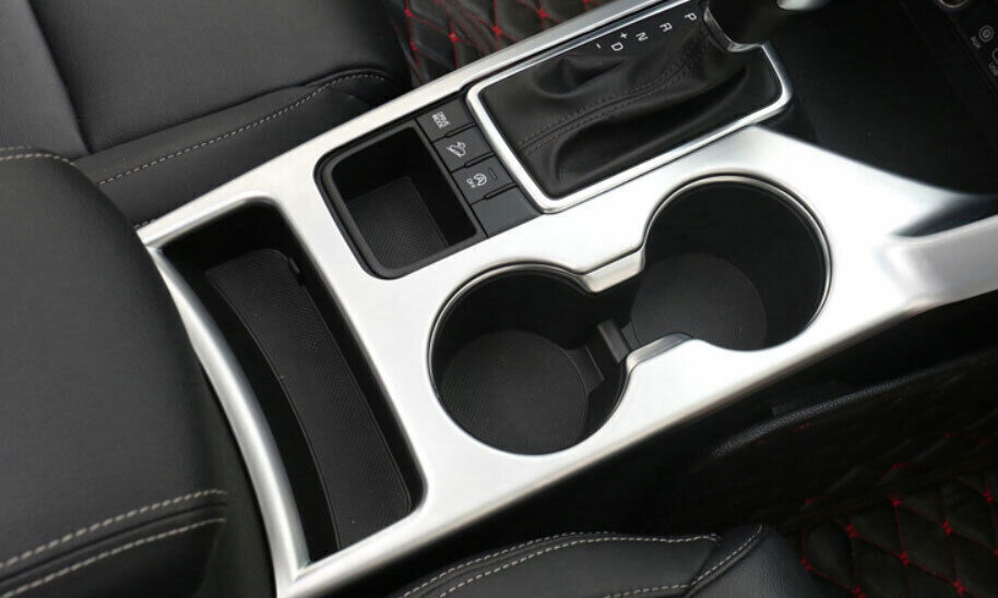 Console Gear Shift Water Cup Panel Trim for Kia Sportage 2017-2020 Matte Silver