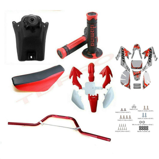Full set of CRF50 plastic sticker handlebars for XR50 SSR 110CC 125 Dirt Pit bicycles