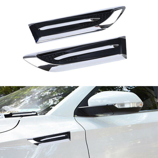 pair of side Airflow Fenders Chrome Side Hood Vents Decorative Stickers