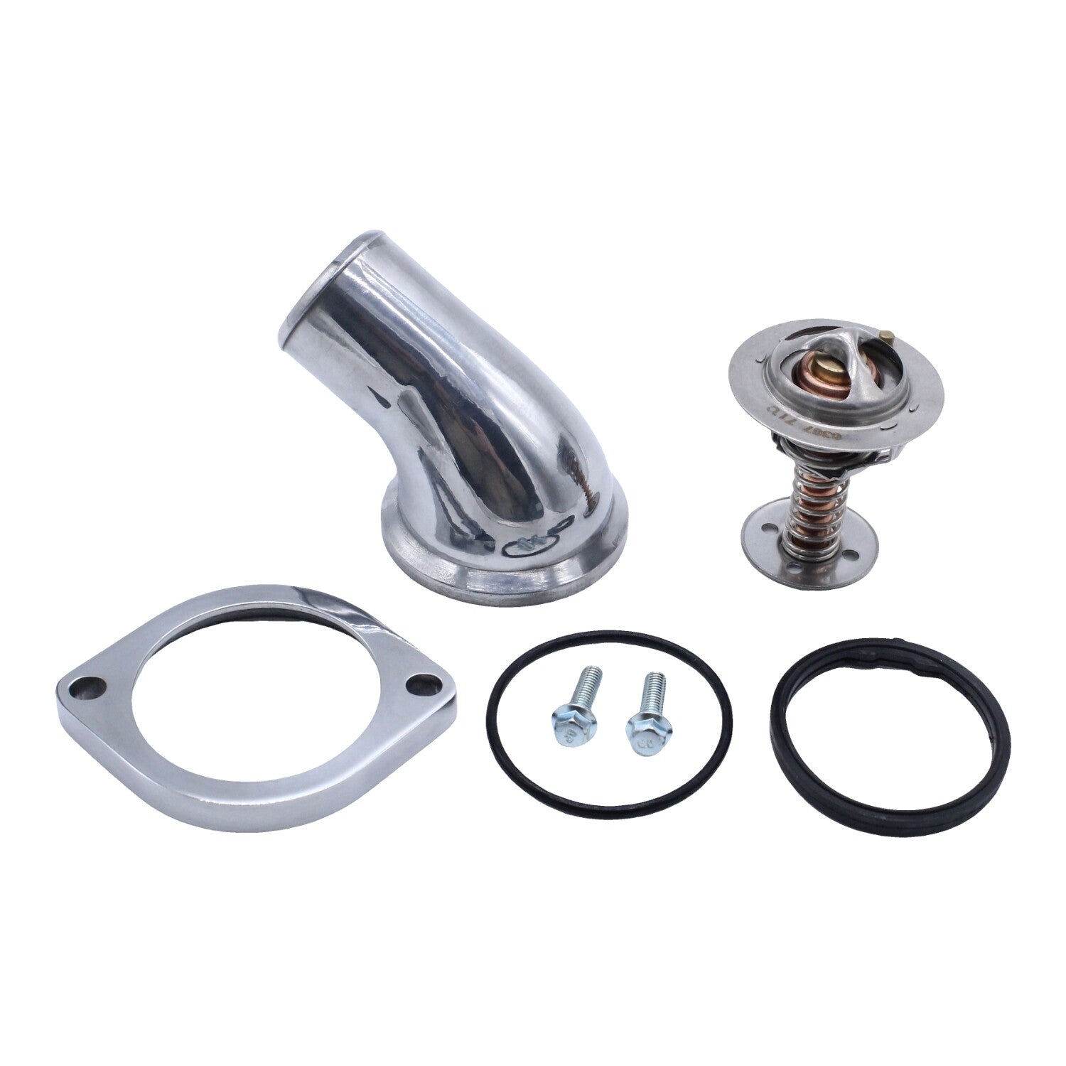 Thermostat  45 Degree Swivel Water Neck Housing Chrome Aluminum For LS2 LS3 LS1