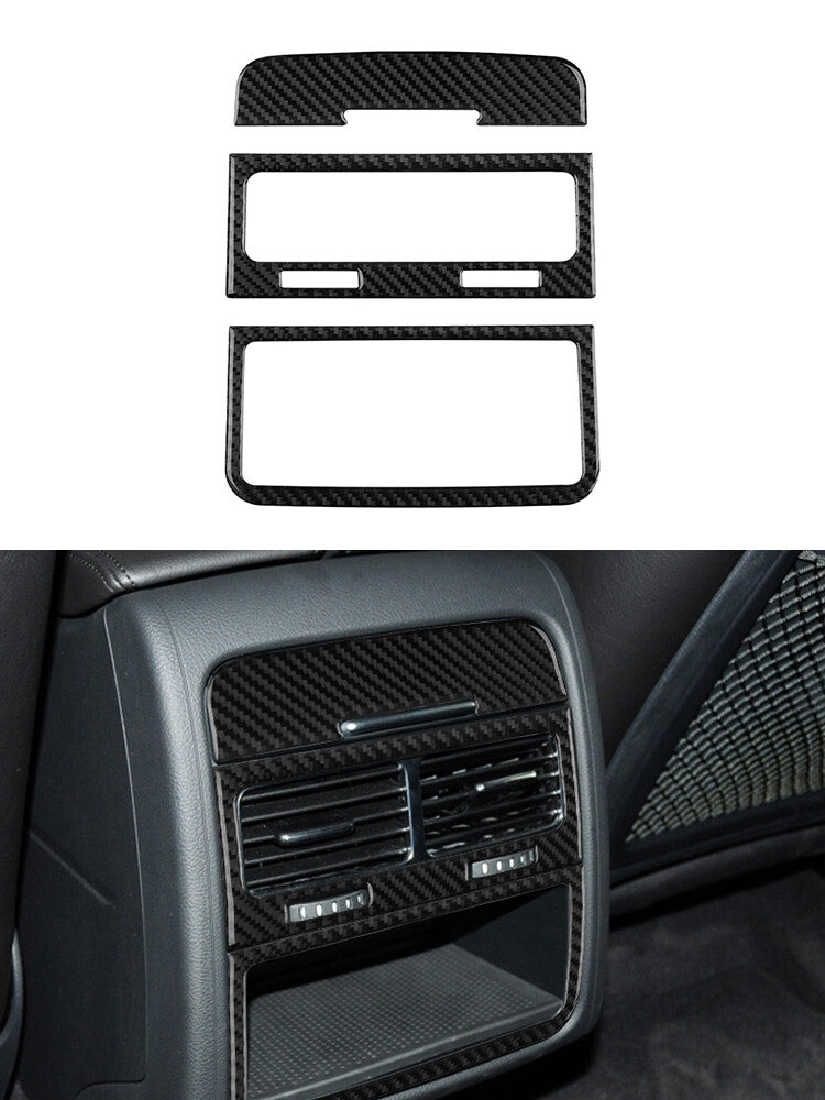 3Pcs Rear Air Vent Trim Cover Carbon Fiber for VW Touareg 2011-2018