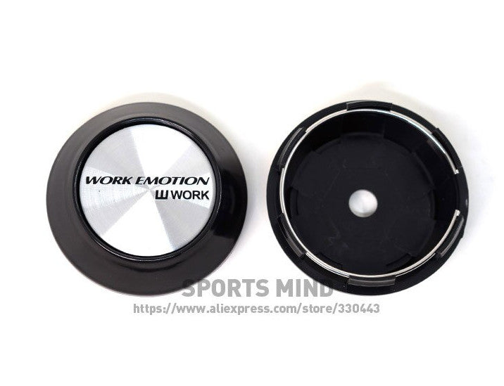 4x69mm Working Emotion Badge Wheel Center Cover Hub Cover Edge Cap Badge Silver
