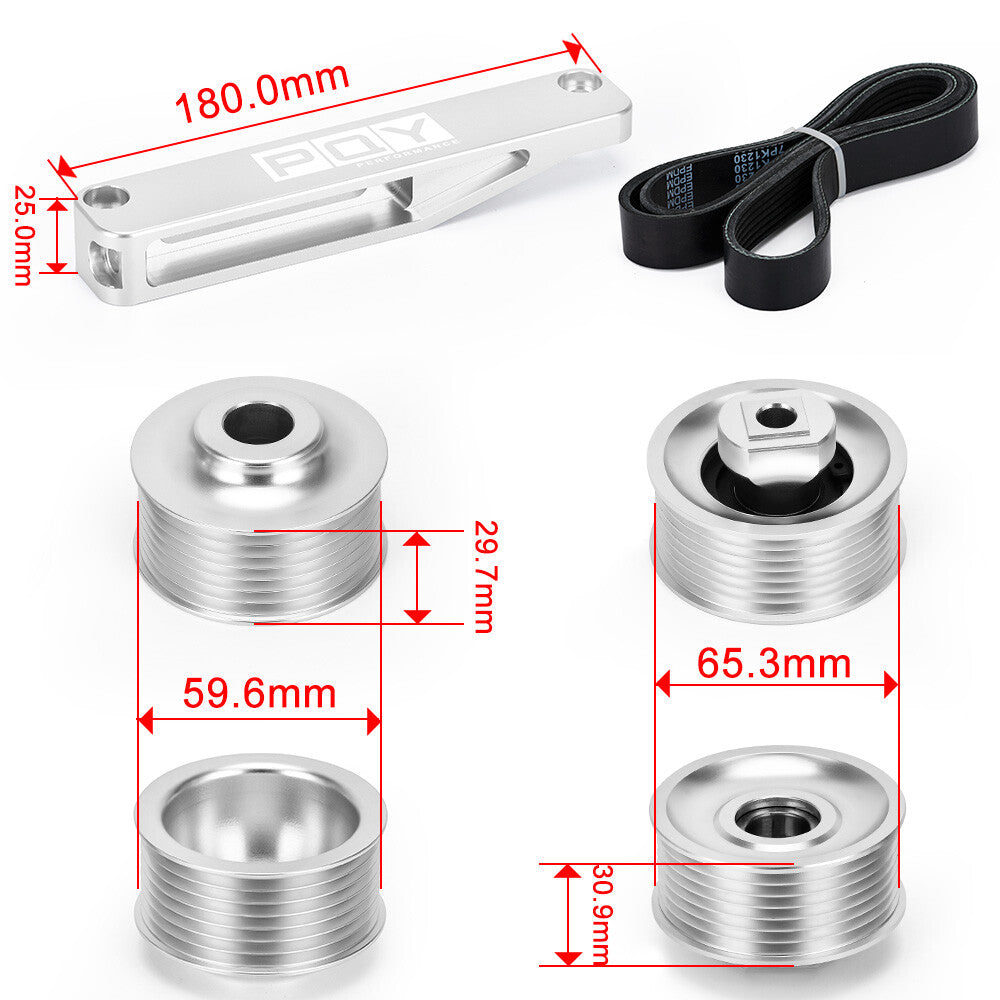 Universal AC PS Eliminator Pulley Belt Kit K Swap for Honda for Acura K20 K24 Engine