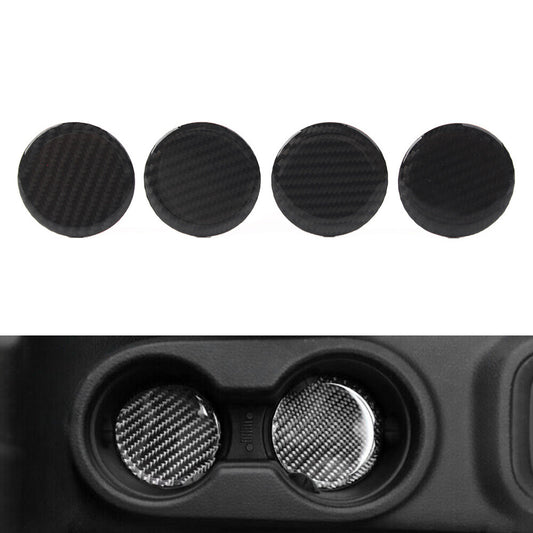 4Pcs Interior Water Cup Holder Mat Cover Trim for Jeep for Wrangler JK 2007-2017 Car