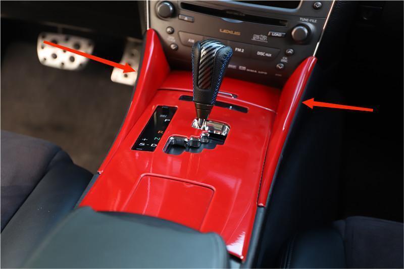 Gear Shift Both Side Cover Trim Interior 2 Fit for Lexus IS 2006-11 Bright Red