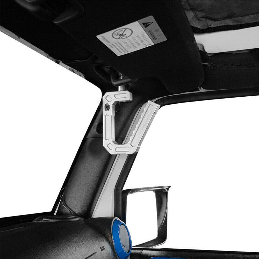 Aluminum Front Grab Handles Compatible with for Jeep for Wrangler JK 2007-2018 Silver