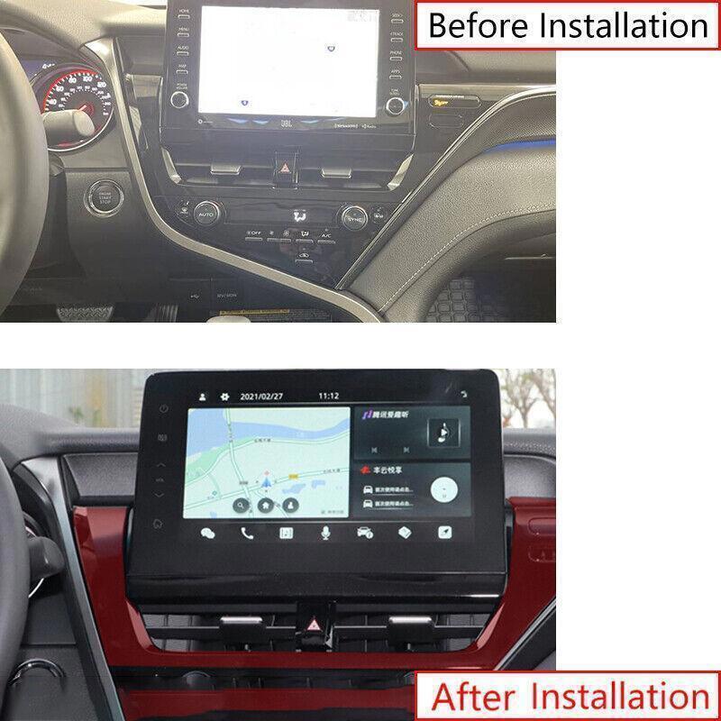 for Toyota for Camry 21-23 Carbon Fiber Dashboard GPS Navigation Cover Decor Trim 1P