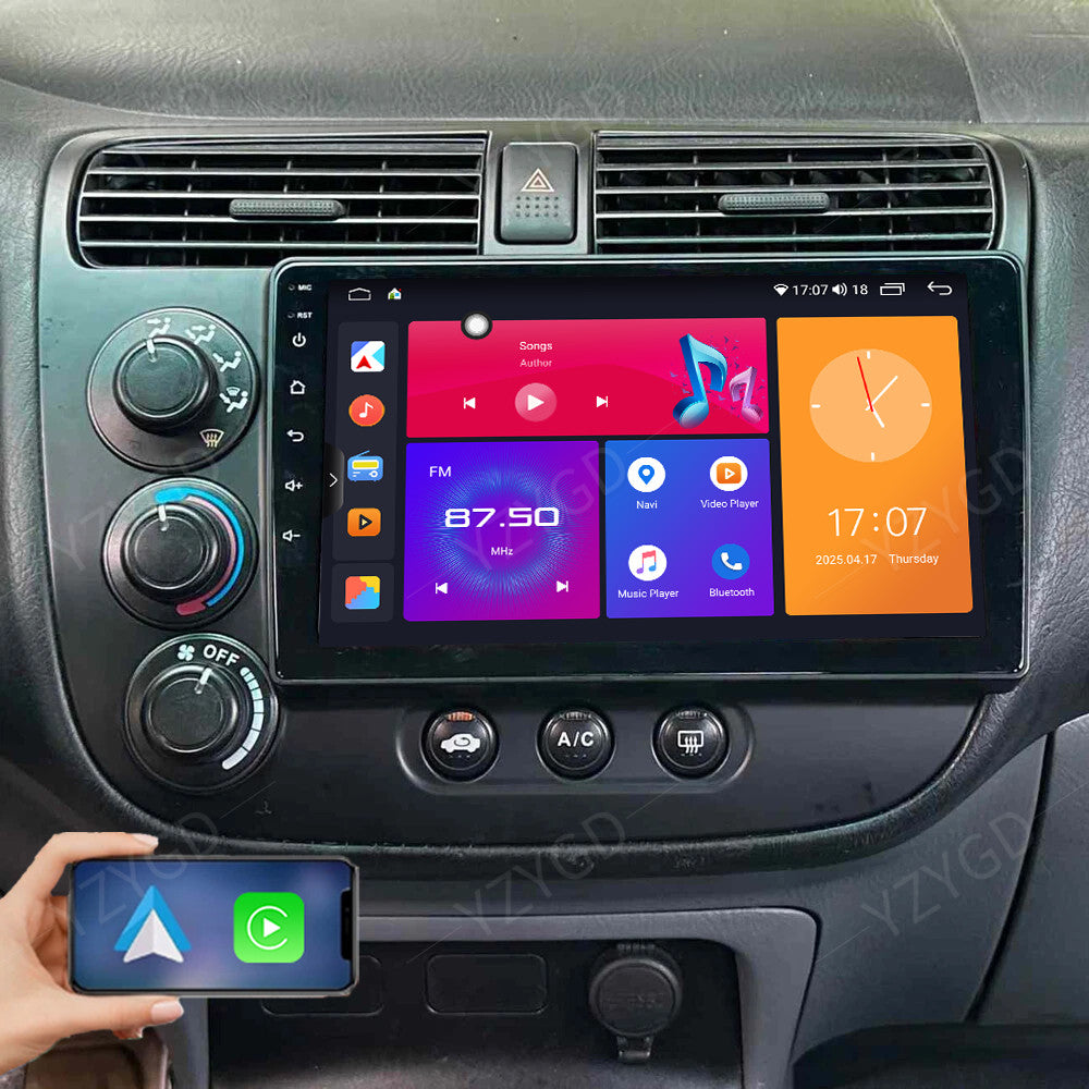 9INCH Carplay for Honda for Civic 2000-2005 Car Stereo Radio GPS Navi Android 14 SWC