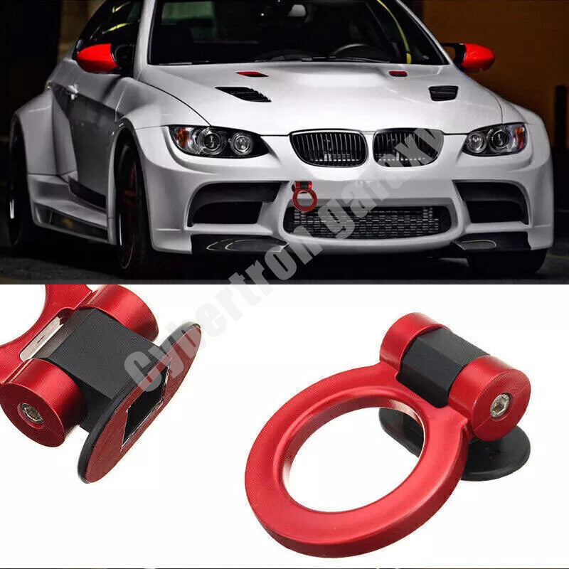 Red Car Ring Track Racing Style Tow Hook Look Decoration Accessories Universal
