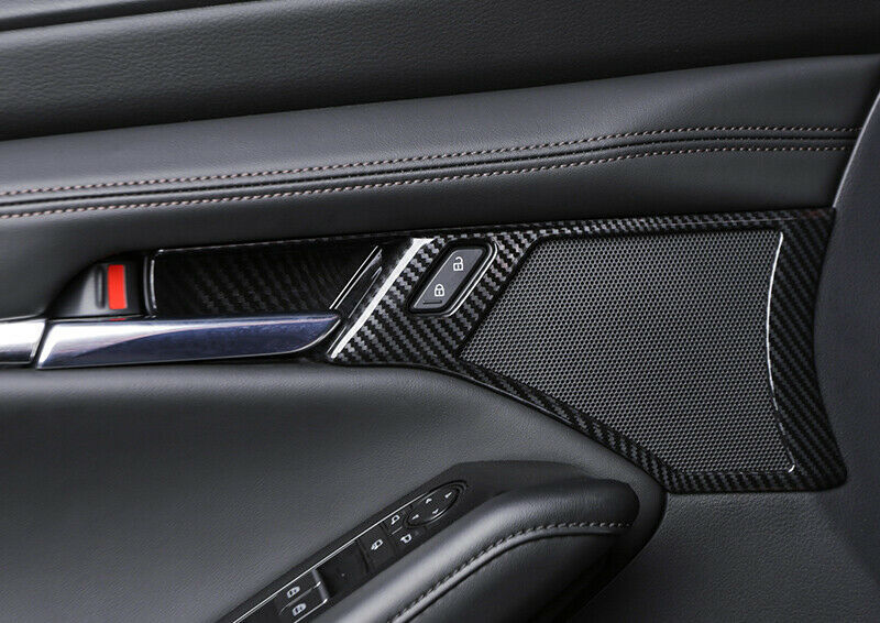 for Mazda 3 Axela 2019-2022 Carbon Fiber Inner Door Handle Bowl Frame Trim Cover