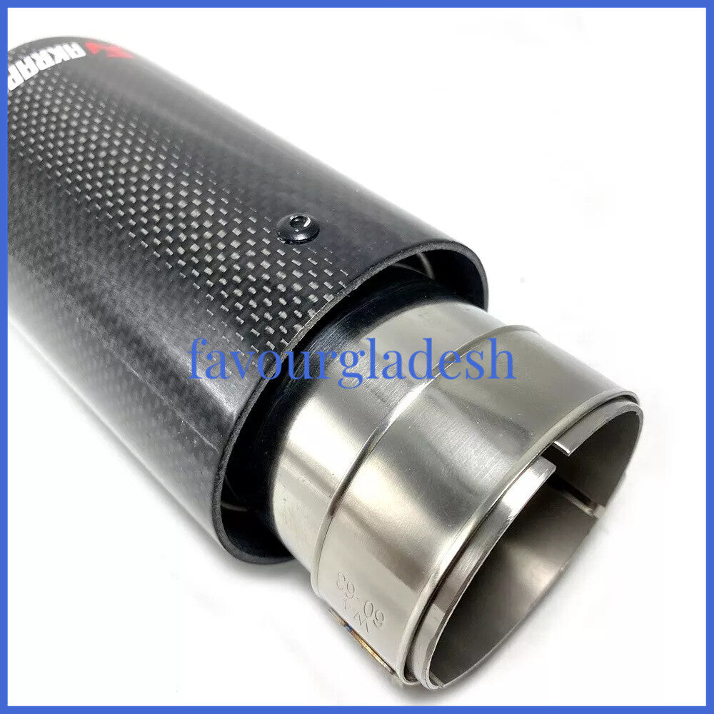 1 X IN 2.1 54MM OUT: 3.0 76MM Akrapovic Glossy Carbon Fiber Pipe Exhaust Tip