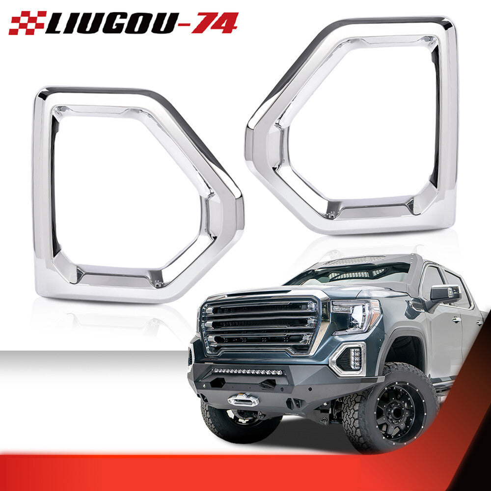 Suitable for 2019-2021 for GMC for Sierra Denali/SLT chrome fog light cover/front cover.