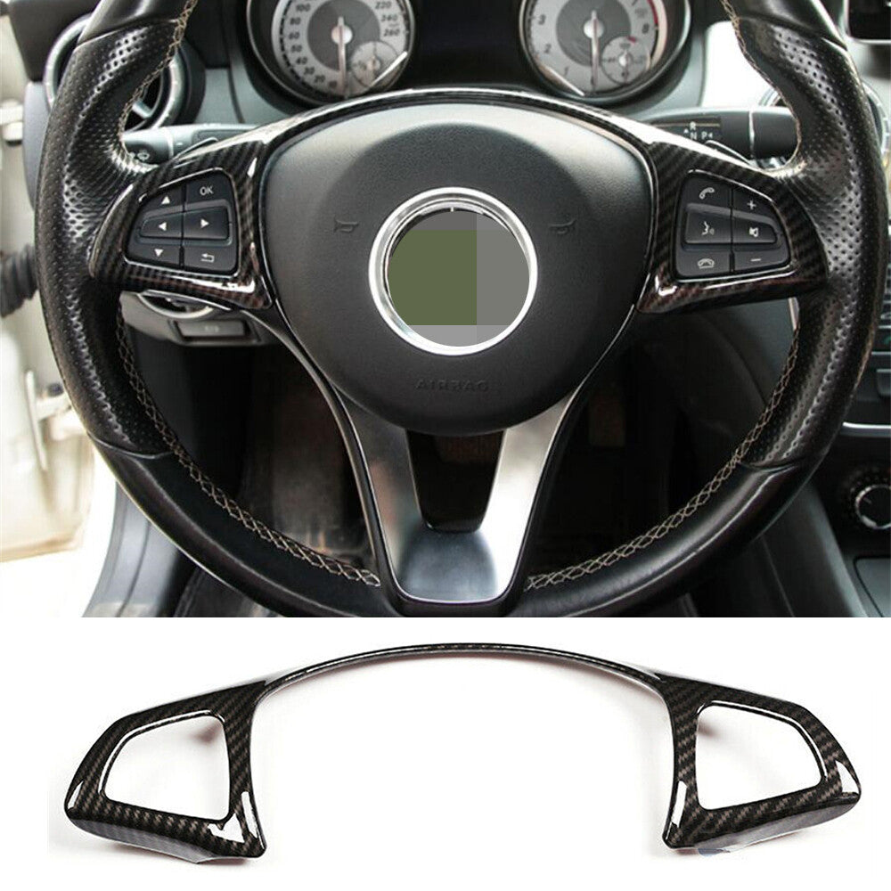 Carbon Fiber ABS Steering Wheel Cover for Benz C E GLC CLA Class W205 W213 15-19