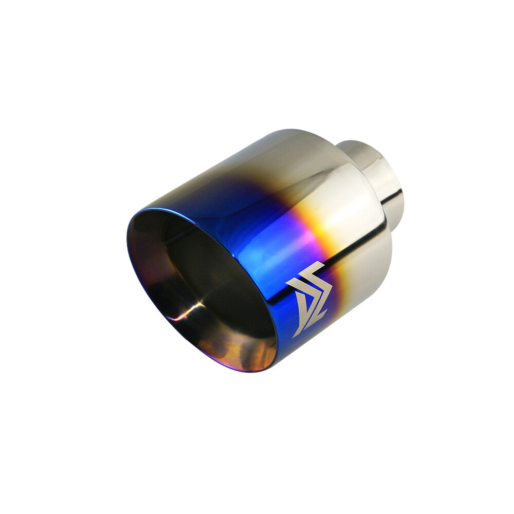 1PC Blue Universal 2.5'' inlet 4.5'' outlet Exhaust End Tips Muffler Tips 152mm